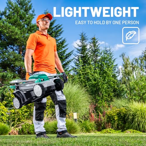 Litheli Cordless 13 Inch Cordless Lawn Mower 5 Heights 20V Electric Push Brushless Lawnmower for Garden, Yard, 4.0Ah Battery & Charger Included - size: 13’‘