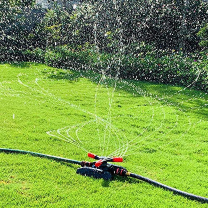 Eden 94120 Automatic Rotating Lawn and Garden Sprinkler for Yard, Large Area Coverage W/Quick Connect Starter Set, Weighted Base - style: On Weighted Base