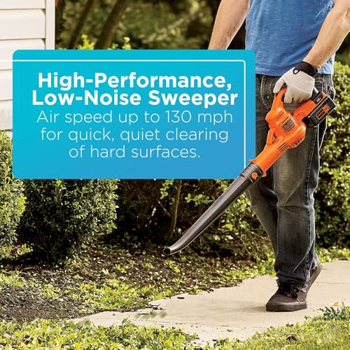 BLACK+DECKER 40V Max Cordless Sweeper & String Trimmer, Battery & Charger Included (LCC340C)