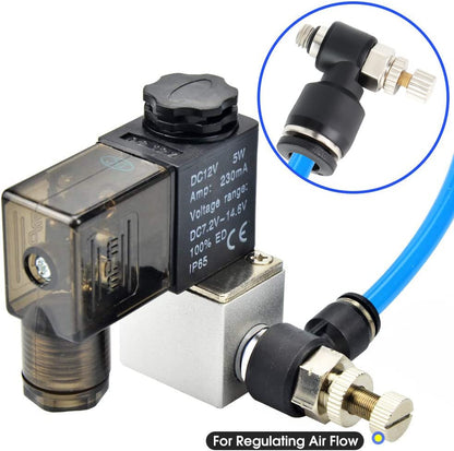 TAILONZ 6mm x M5 SL6-M5 Elbow Flow Control Valve 3pcs - size: 6mm OD M5