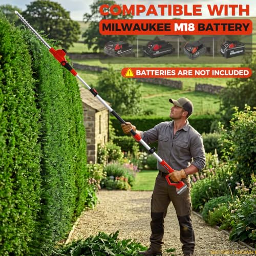 SHOHO Pole Hedge Trimmer Cordless Compatible with Milwaukee M18 Battery
