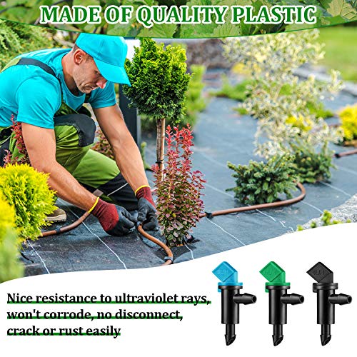 Mudder 60 Pcs Flag Drip Emitters for Drip Irrigation, 3 Sizes, 1 2 4 GPH