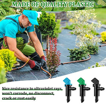 Mudder 60 Pcs Flag Drip Emitters for Drip Irrigation, 3 Sizes, 1 2 4 GPH