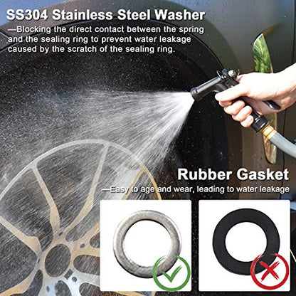 Hose Nozzle 4 Pack, Full Size Pistol Grip Water Nozzle Sprayer with Threaded Front, High Pressure Nozzle, Adjustable Spray Water Flow for Watering Plants, Showering Pet, Washing Car, Cleaning - color: Black, size: 4pcs