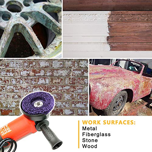 6 Packs 4-1/2" x 7/8" Strip Discs Stripping Wheel Fit Angle Grinder Clean and Remove Paint Coating Rust Welds Oxidation - size: 4.5 Inch