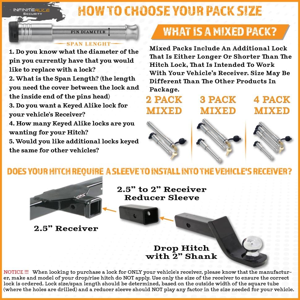 61071 | Receiver Lock for 2" Receiver - Class III & IV - color: 1PK (1) Receiver Lock, size: Fits: 2.0" Receiver - Class III & IV